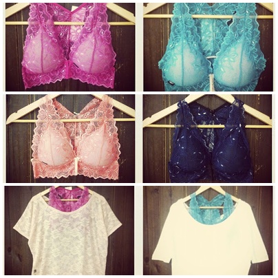 camisa com top de renda